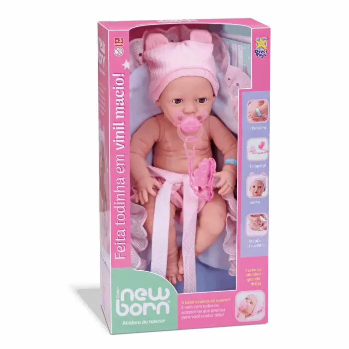 Boneca Acabou de Nascer Diver New Born - Divertoys - Imagem 1