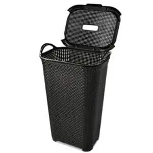 Cesto Rattan com Tampa Basculada Preto - Imagem 2
