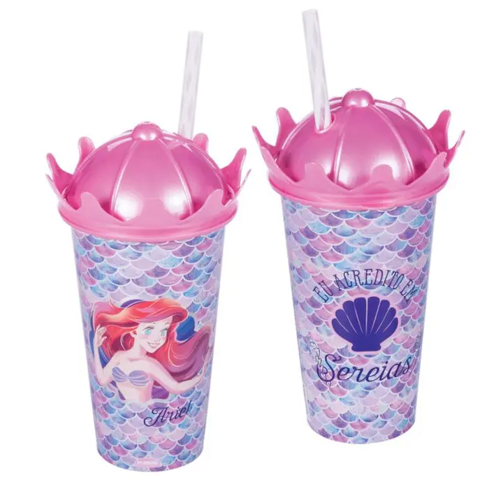 Copo Coroa Pequena Sereia 500ml Plasútil - Imagem 3
