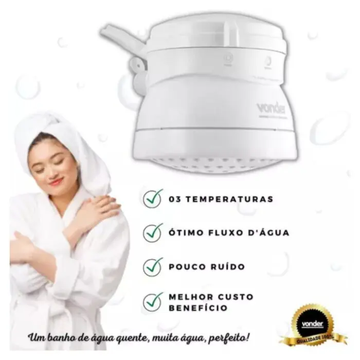Chuveiro Elétrico 4 Temperaturas 220V 6.800 W 78.16.680.020 - Vonder - Imagem 7