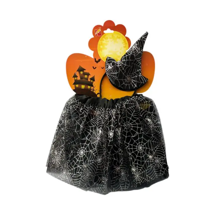Saia Modelo Teia Prata 30cm Halloween - Imagem 1