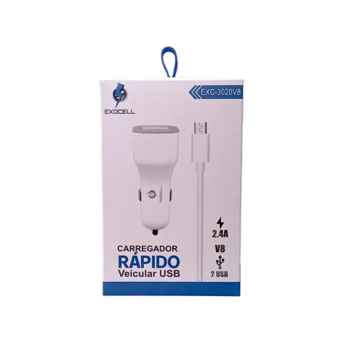 Carregador de Celular Veicular USB - Exocell - Imagem 1