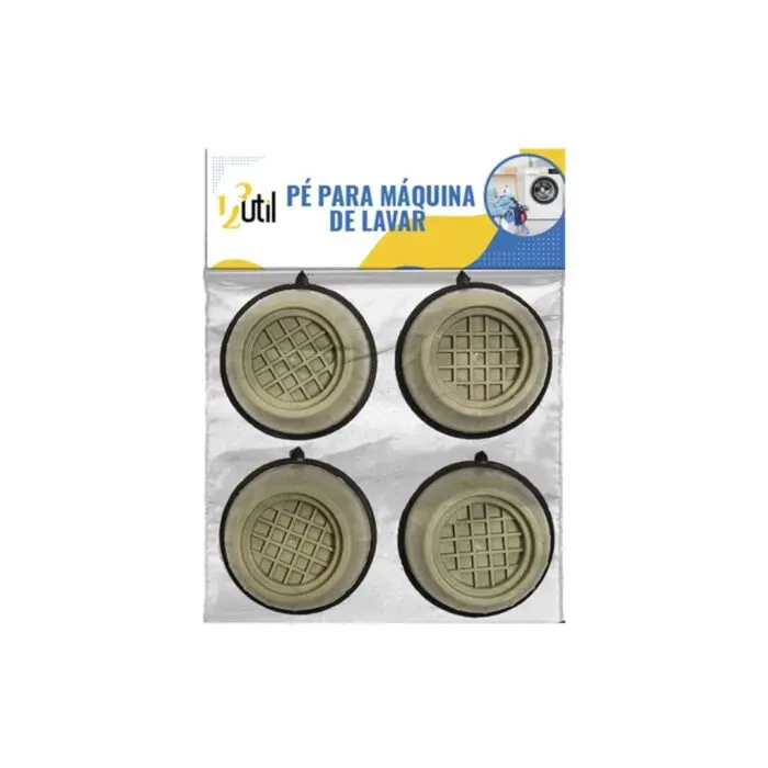 Pé P/ Maquina de Lavar 4pçs C/ Almofada Anti-Vibração - 123 Útil - Imagem 1