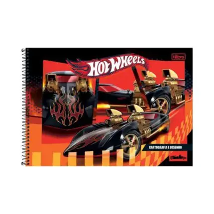 Caderno Cartografia e Desenho Milimetrado Hot Wheels 80 Folhas - Tilibra