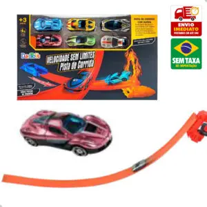 Brinquedo Conjunto 6 Carrinhos + Pista de Corrida - Dutetoys - Imagem 2