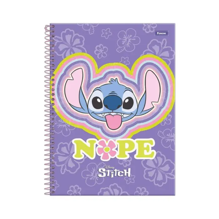 Caderno Universitário Stitch 1 Matéria 80 Folhas - Foroni - Imagem 1