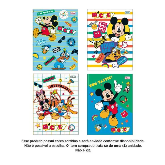 Caderno Brochura Pequeno 1/4 Mickey 80 Folhas - Tilibra - Imagem 2