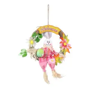 Mini Guirlanda Coelho Espantalho para Festa de Páscoa 22cm