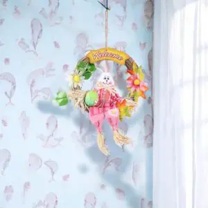 Mini Guirlanda Coelho Espantalho para Festa de Páscoa 22cm - Imagem 2