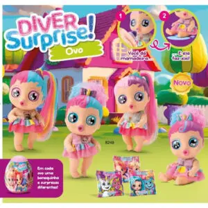 Boneca Baby Ovo com 3 Saquinhos Surpresa  Diver Surprise Sortido - Divertoys - Imagem 2