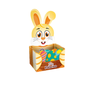Cesta de Páscoa Pequena 9x7x17,5cm Papel Cartão Coelho Sentado - JR Embahlagem
