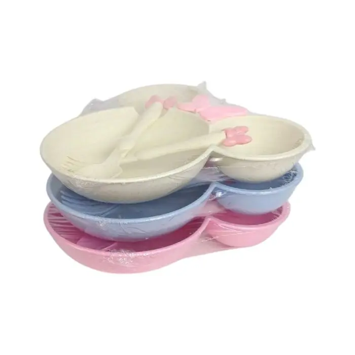 Kit Refeição Infantil com 3 Peças Prato com Divisórias + Colher e Garfo de Plástico HU89119 - Interponte - Imagem 4