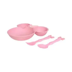 Kit Refeição Infantil com 3 Peças Prato com Divisórias + Colher e Garfo de Plástico HU89119 - Interponte - Imagem 3