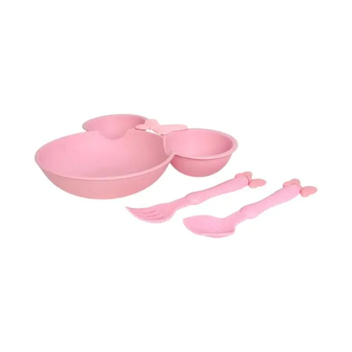 Kit Refeição Infantil com 3 Peças Prato com Divisórias + Colher e Garfo de Plástico HU89119 - Interponte - Imagem 3