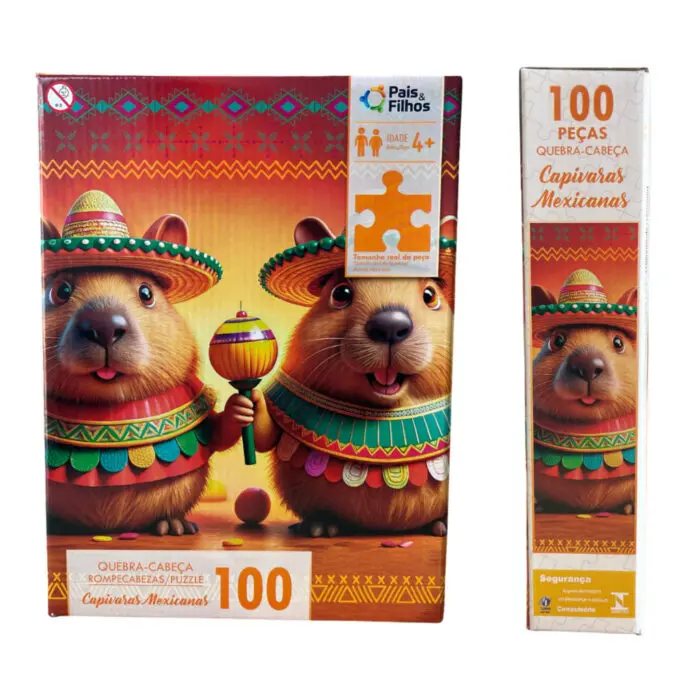 Quebra-Cabeça com 100 Peças Capivaras Mexicanas - Pais & Filhos - Imagem 3