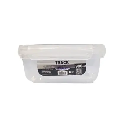 Pote Track Transparente com Trava PP 900ml  - Plasmont