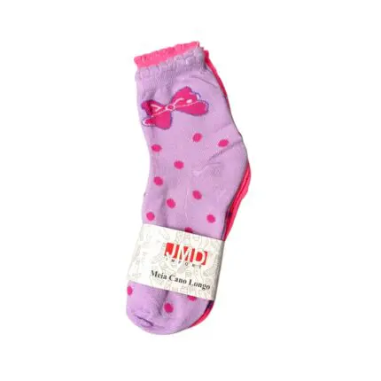 Conjunto com 3 Pares de Meia Cano Longo Feminina 35-40 - JMD Import
