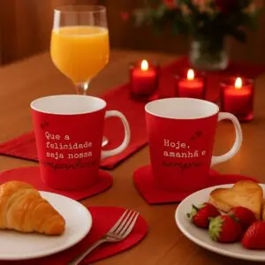 Caneca de Porcelana Premium 260ml Hoje, Amanhã e Sempre - BrasFoot - Imagem 2