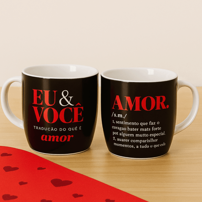 Caneca de Porcelana Urban 360ml Frases Dia dos Namorados - BrasFoot - Imagem 2