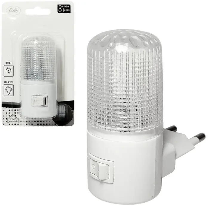 Abajur Luminária de LED com Tomada Luz Fria 7x7,5cm - COSY - Imagem 1