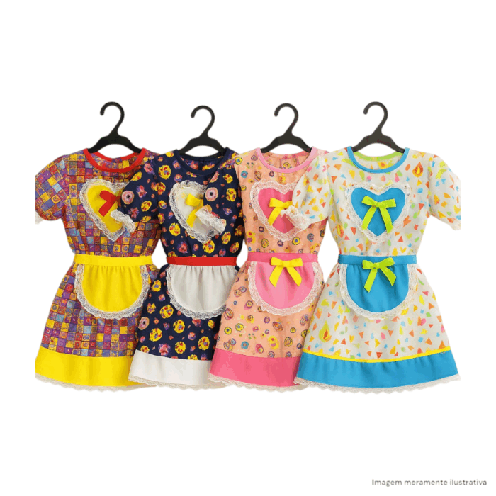 Vestido Caipira com Bermuda Infantil Sortido - Bella Festa - Imagem 1