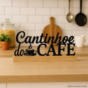 Placa Decorativa Cantinho do Café em MDF 1 Peça - Imagem 2