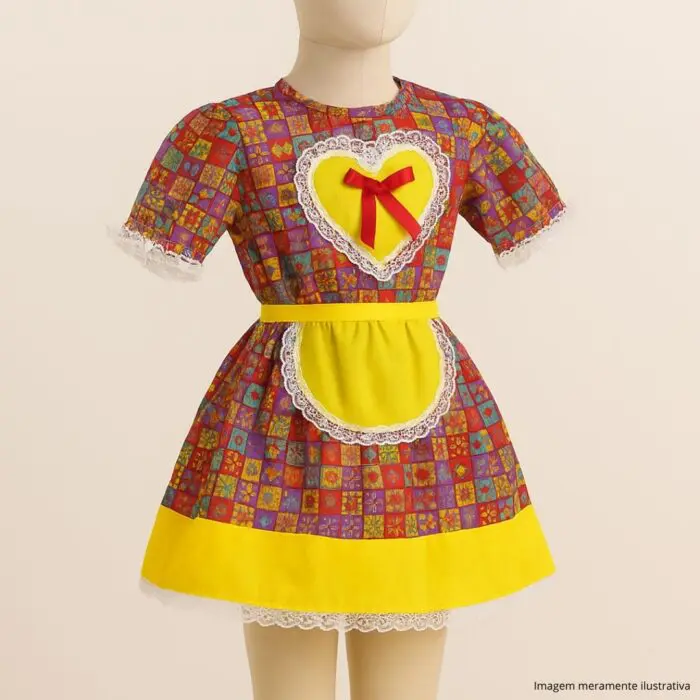 Vestido Caipira com Bermuda Infantil Sortido - Bella Festa - Imagem 2