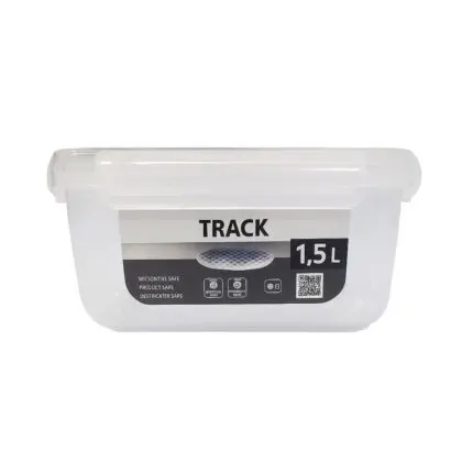 Pote de Plástico PP Transparente com Trava Track 1,5L – Plasmont