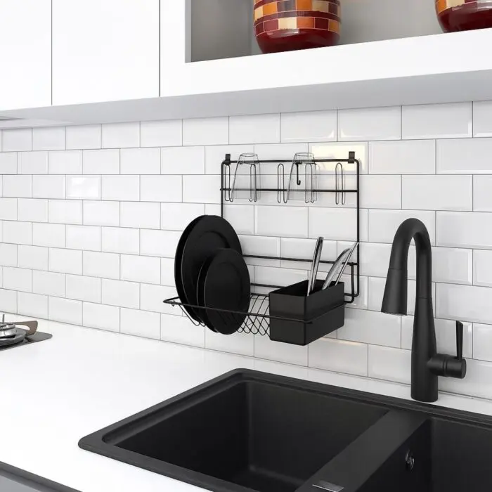 Escorredor de Parede com Porta Talheres Linha Black - Stolf - Imagem 2