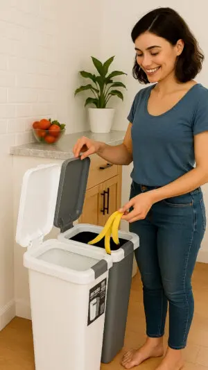Lixeira Ecoduo com 2 Compartimentos e Tampa Removível 20L - Lig Brin - Imagem 2