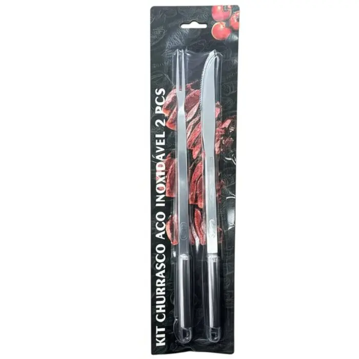 Kit para Churrasco com 2 Peças de Aço Inoxidável - Imagem 1