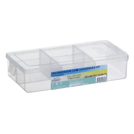 Box/Caixa Organizadora PP 16x9x3,5cm com 5 Divisórias - Plasmont