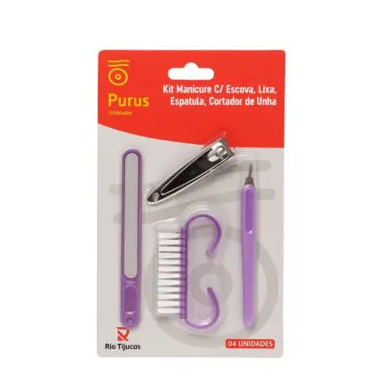 Kit Manicure com Escova lixa e Espatula com Cortador de Unha-Rio Tijucas
