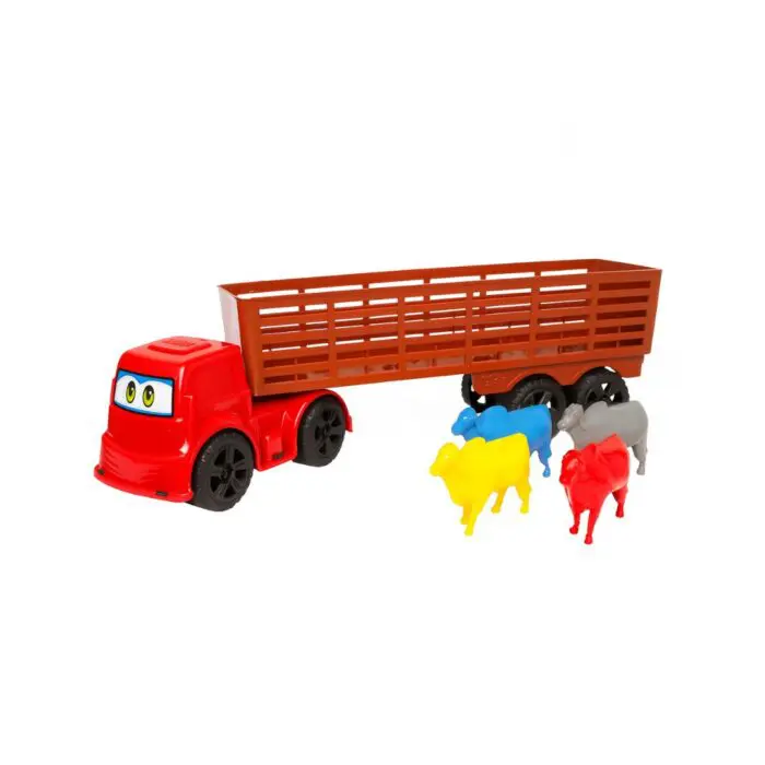 Carreta Boiadeiro com 4 Boi-Ggb Brinquedos - Imagem 1