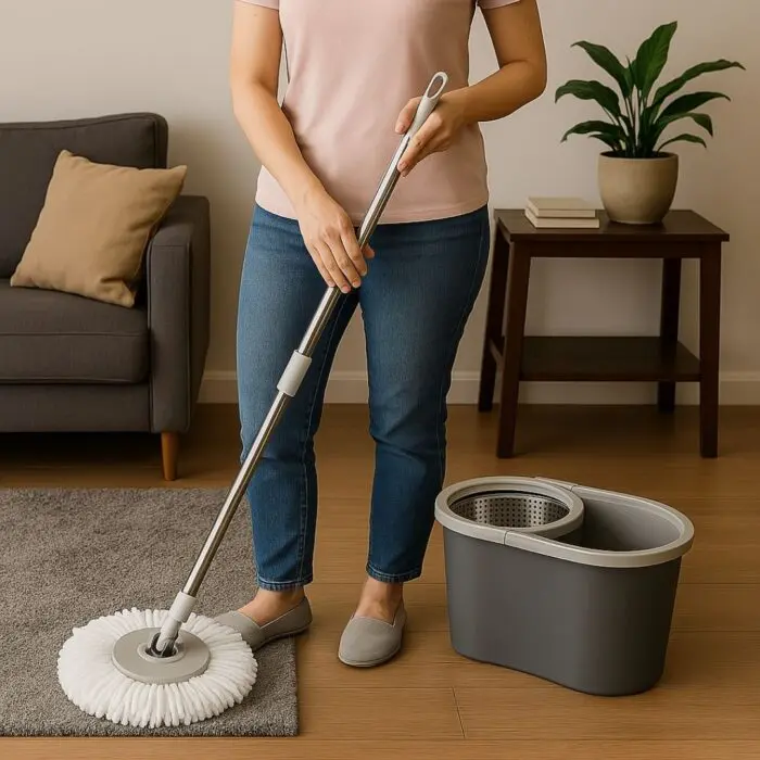 Rodo Mop Giratório de 8 Litros com Centrifuga de Alumínio - CASAonze - Imagem 2