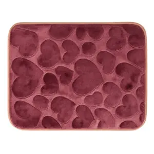 Tapete Viena 60x40cm 100% poliéster com Estampa de Coração para Banheiro - Imagem 2