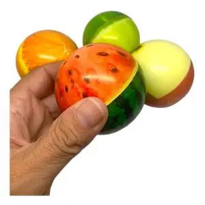 Brinquedo Bolinha Fisio de PVC e Espuma com Estampa de Frutas TK-AB3246 - Toy King
