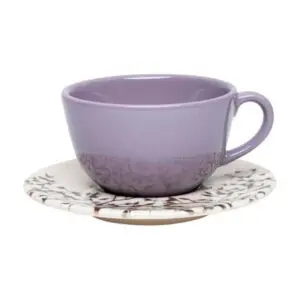 Xícara de Porcelana de 200ML com Pires Unni Lilac - Oxford