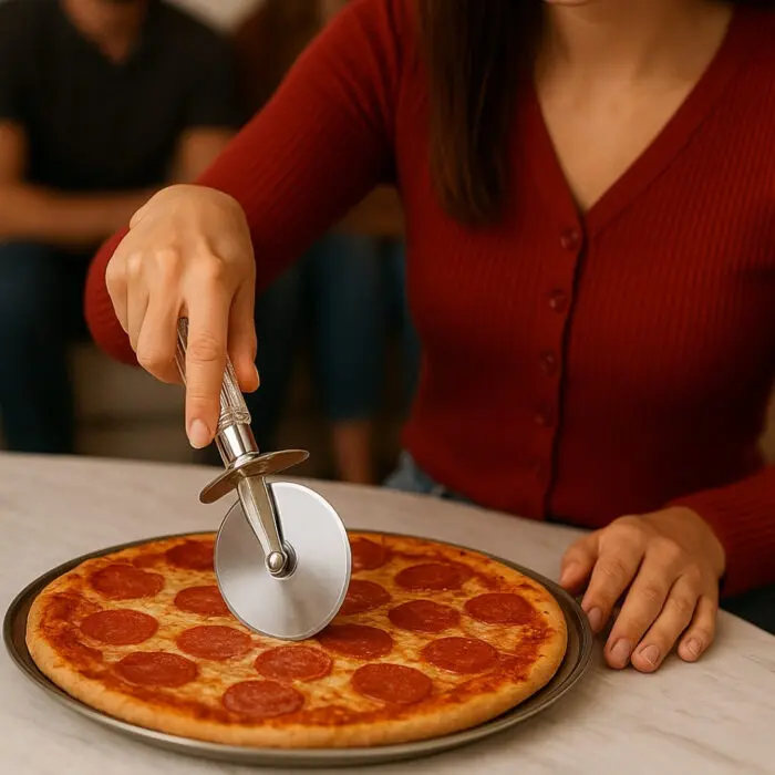 Kit Cozinha com Espatula de 25,5cm e Cortador de Pizza de 20cm de Metal com Cabo de Acrílico - Cozy - Imagem 3