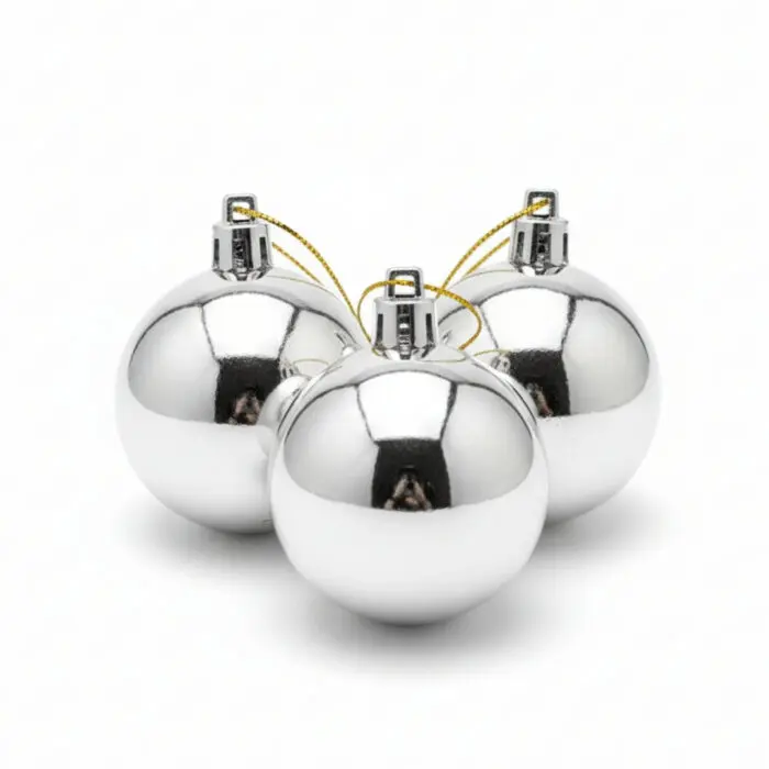 Kit com 3 Bolas Lisas de Natal de 6cm Solapa - Wincy - Imagem 1