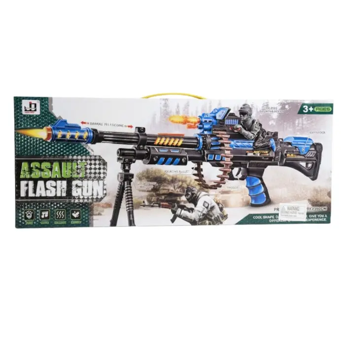 Brinquedo Arminha de Plástico de 68cm Assalt Flash Gun com Luzes e Som - MD Toys - Imagem 1