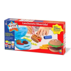 Brinquedo de Massa de Modelar com Acessórios Diver Massa Lanchonete Divertida - Divertoys