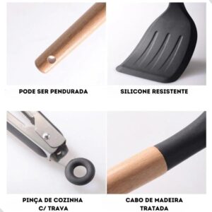 Jogo de Utensílios de Cozinha em Silicone 7 Peças - 123Útil - Imagem 3