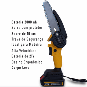 Mini MotoSerra Elétrica 6 Polegadas Portatil a Bateria 21V Recarregável - Startools - Imagem 4