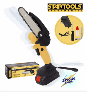 Mini MotoSerra Elétrica 6 Polegadas Portatil a Bateria 21V Recarregável - Startools