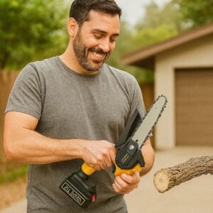 Mini MotoSerra Elétrica 6 Polegadas Portatil a Bateria 21V Recarregável - Startools - Imagem 2