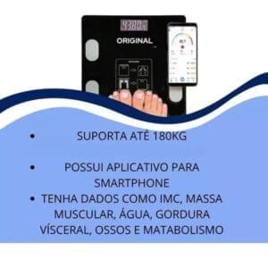 Balança Corporal Digital Smart 140kg com Bioimpedância Linha Premium - Original Line - Imagem 4