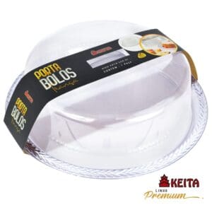 Porta Bolo com Borda Trançada Cristal Premium - Keita