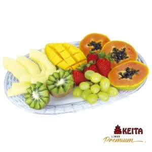 Bandeja Oval com Borda Trançada Cristal Premium - Keita - Imagem 2