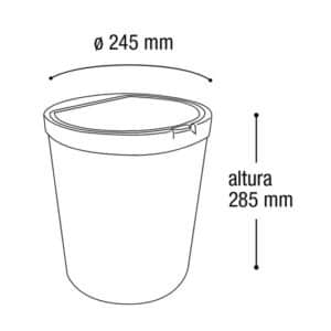 Lixeira Redonda Com Tampa Click Label Inox - 10 litros - Imagem 3